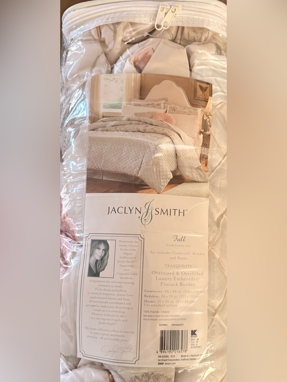 Jaclyn Smith Full Comforter Set in Cream and Blush. New in Packaging. - Picture 4 of 4